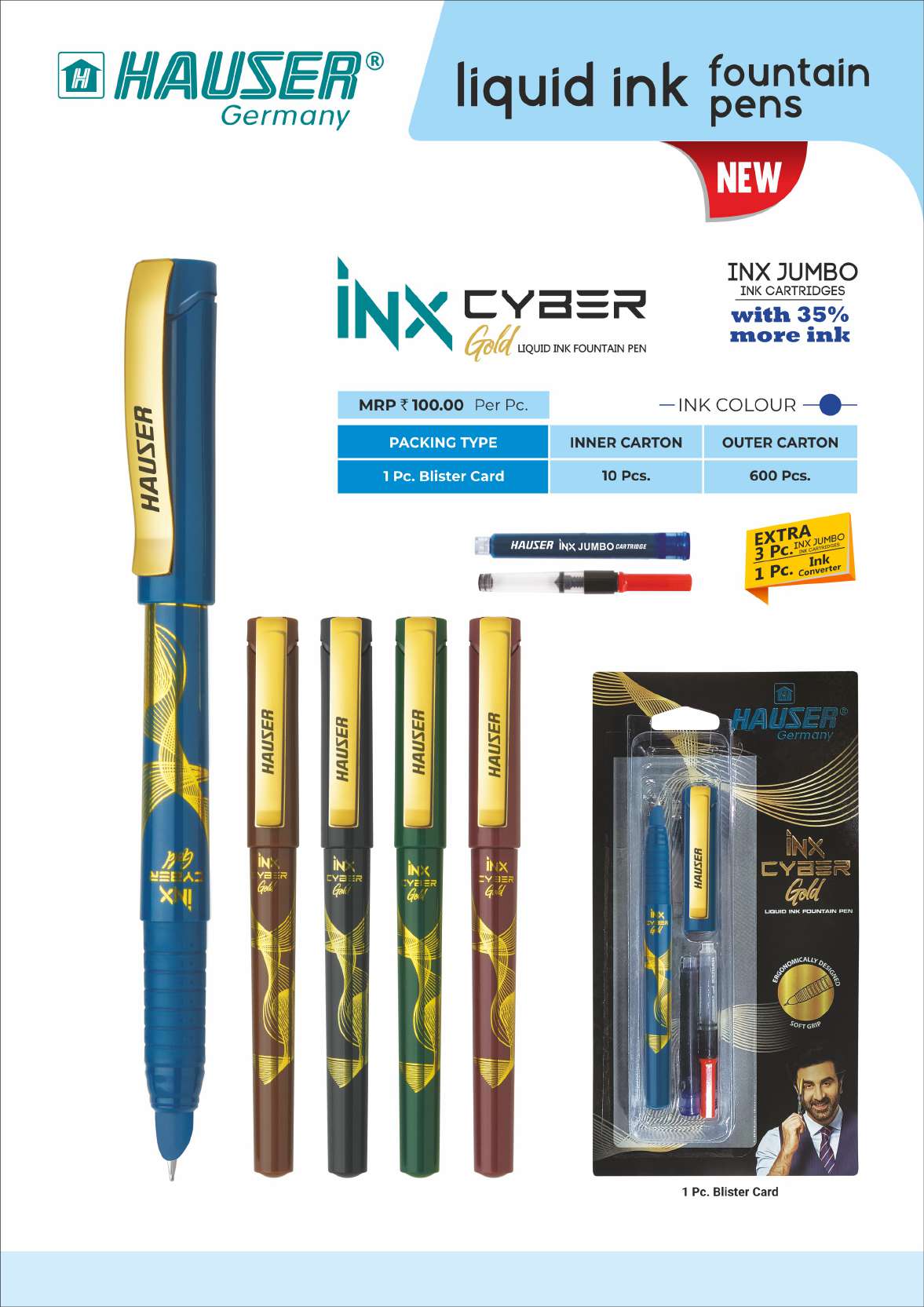 INX CYBER Gold Fountain Pen