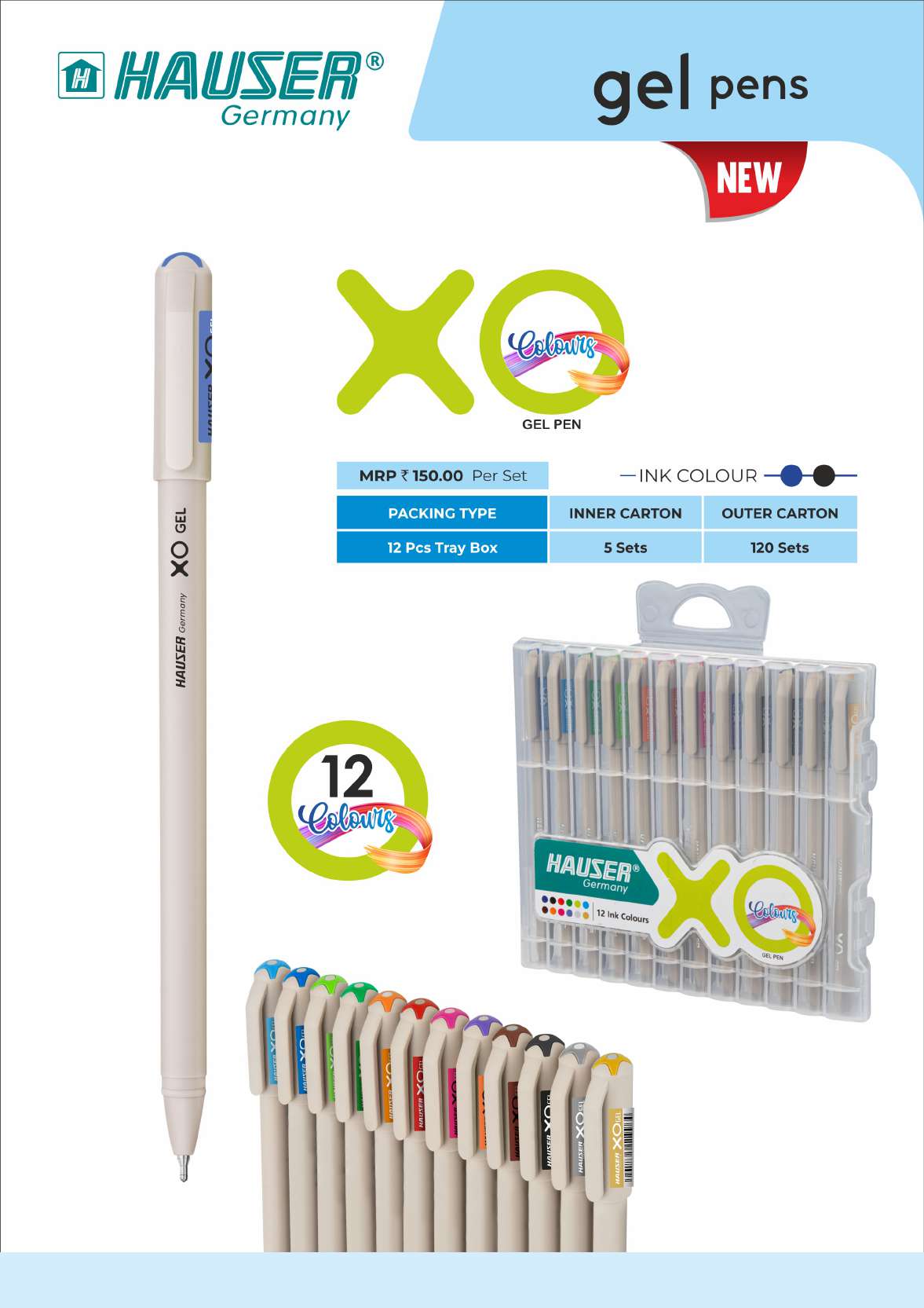XO Colours Gel Pen- Pack of 100