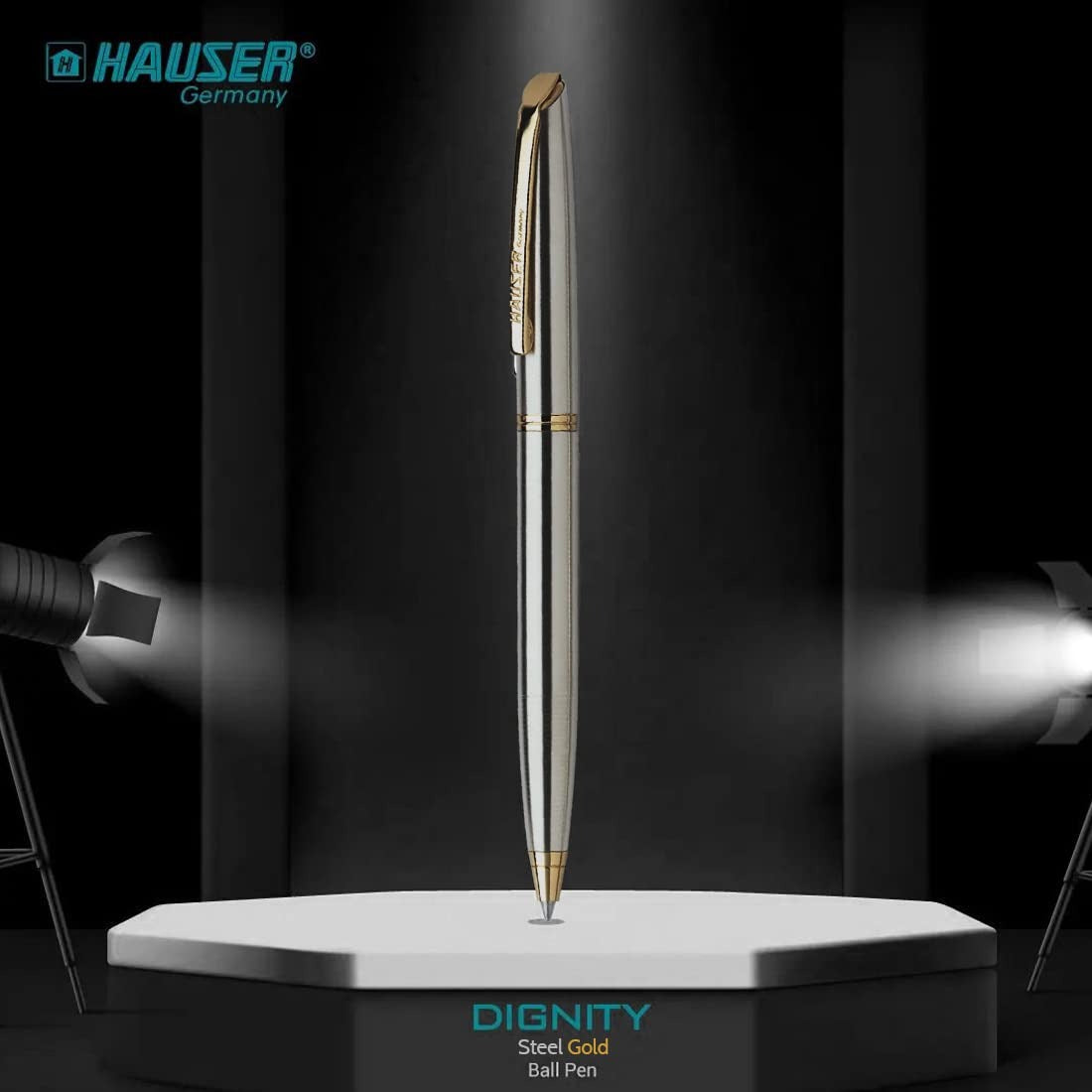DIGNITY Steel Gold Ball Pen- Pack of 100
