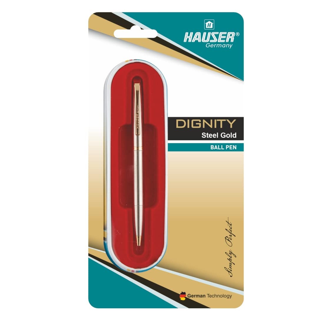 DIGNITY Steel Gold Ball Pen- Pack of 100