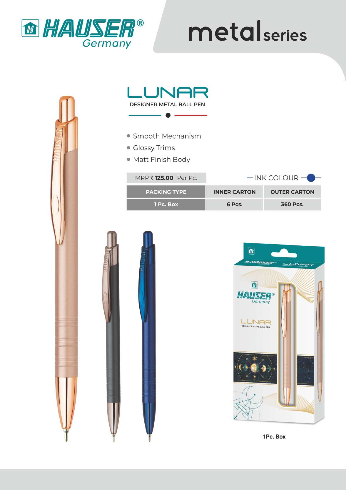 LUNAR Designer Metal Ball Pen