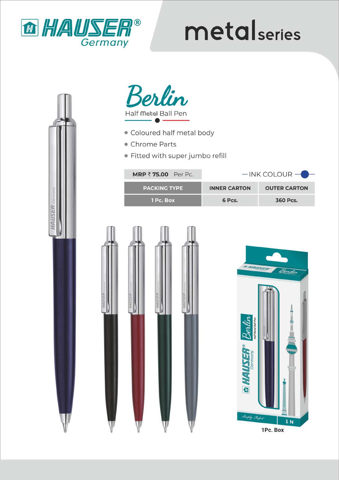 Berlin Half Metal Ball Pen