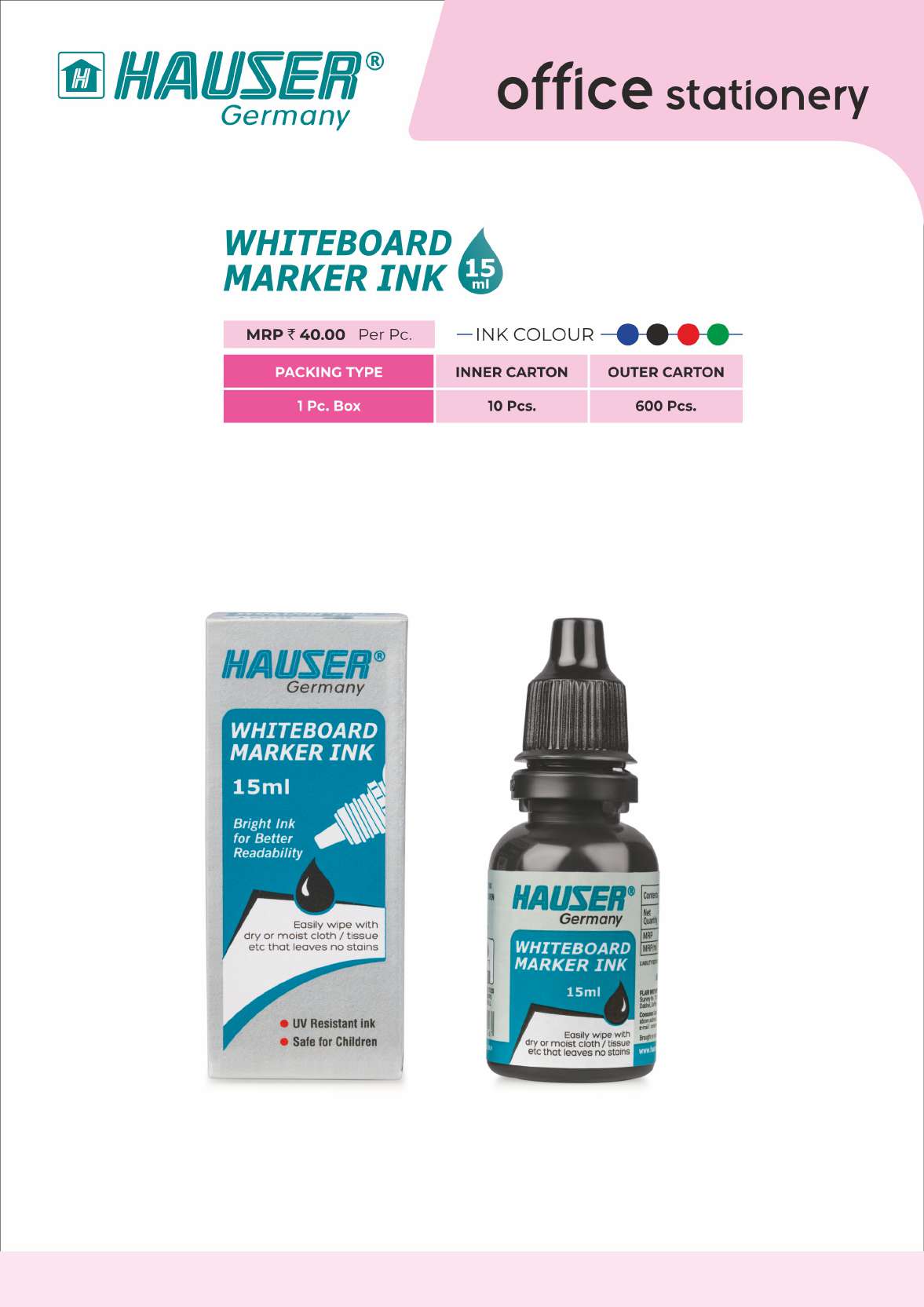 Whiteboard Marker Ink 15 ml- Pack of 100