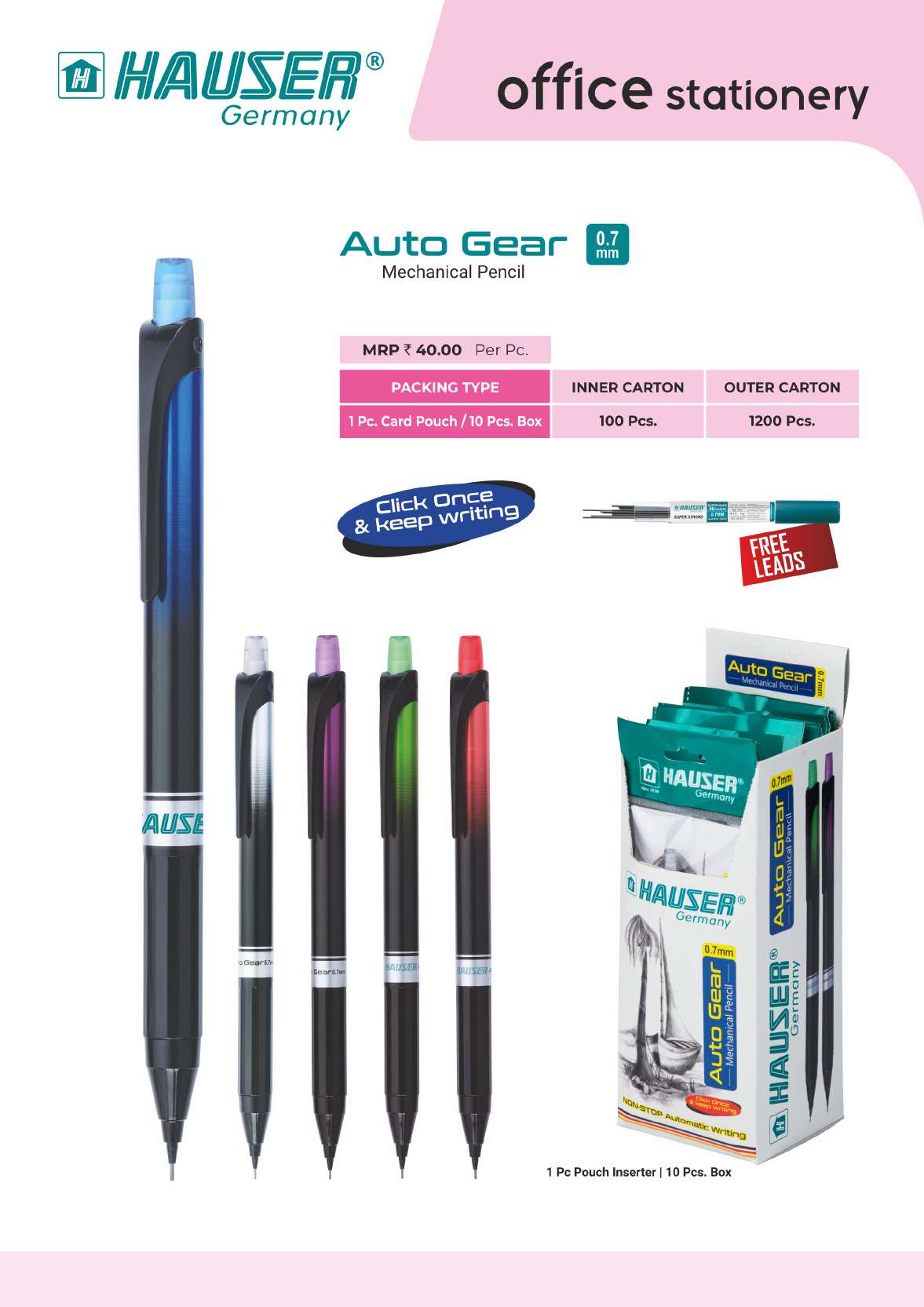 Auto Gear Mechanical Pencil- Pack of 100