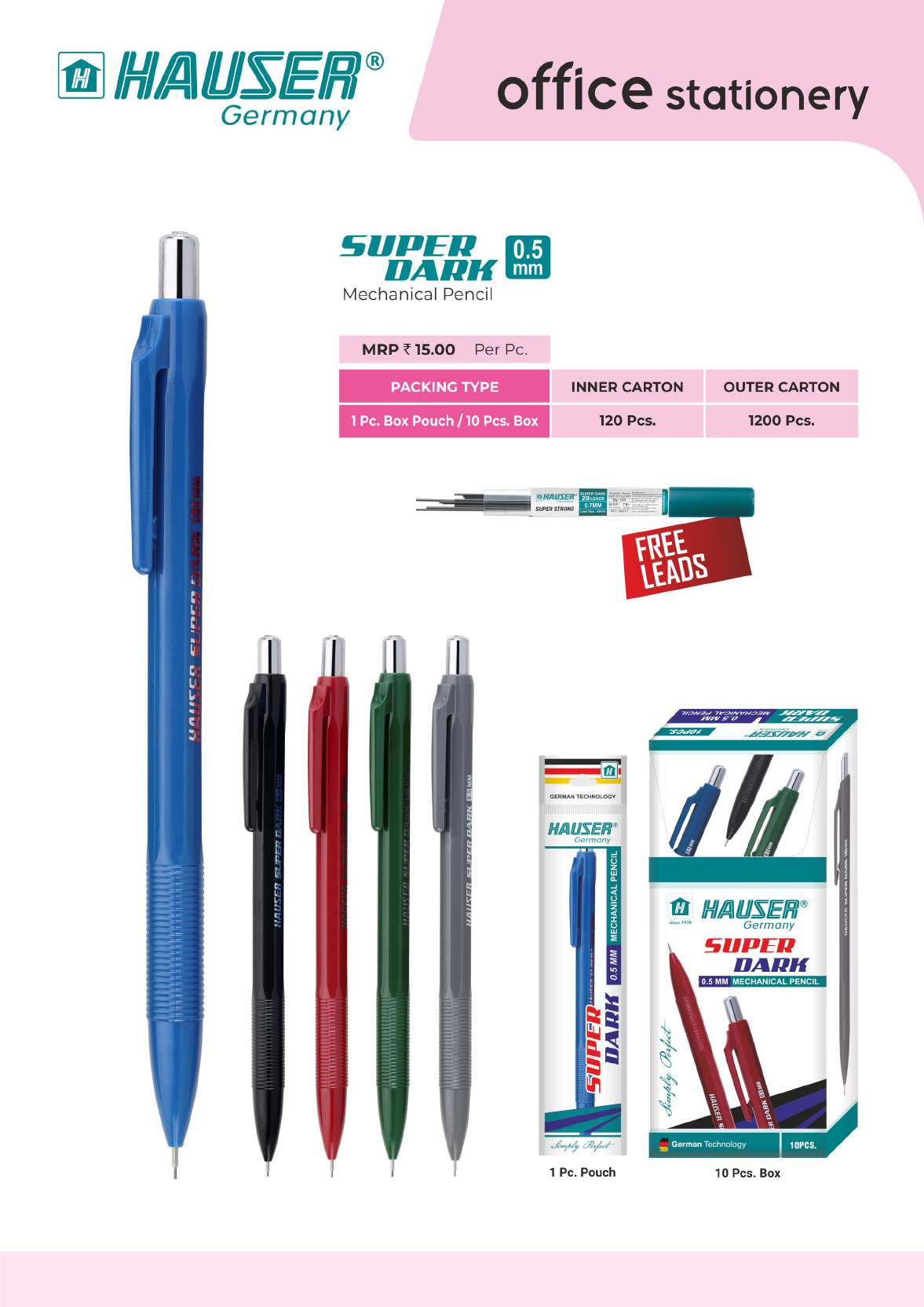 Super Dark 0.5 Mechanical Pencil- Pack of 100