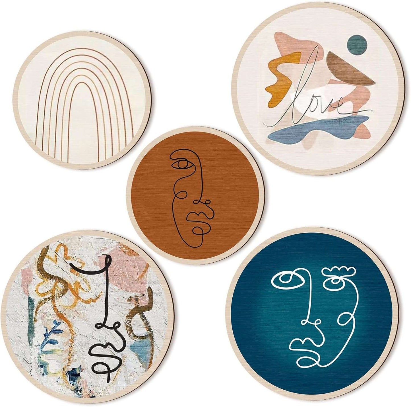 5 PCS Circle Wall Painting