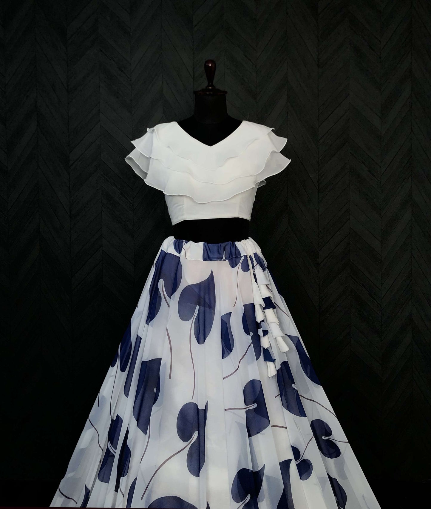 Premium Faux Georgette Digital Print Lehenga with Frill Blouse