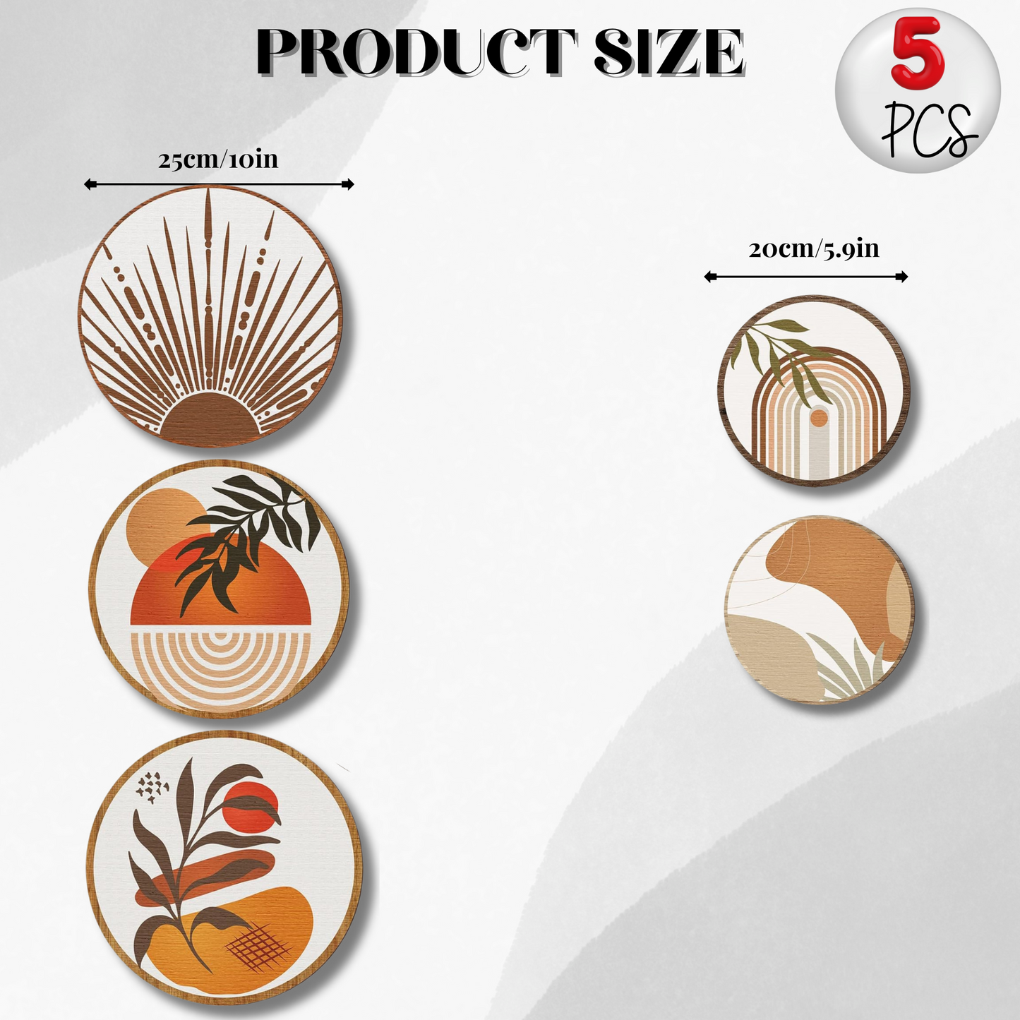 5 PCS Circle Wall Painting