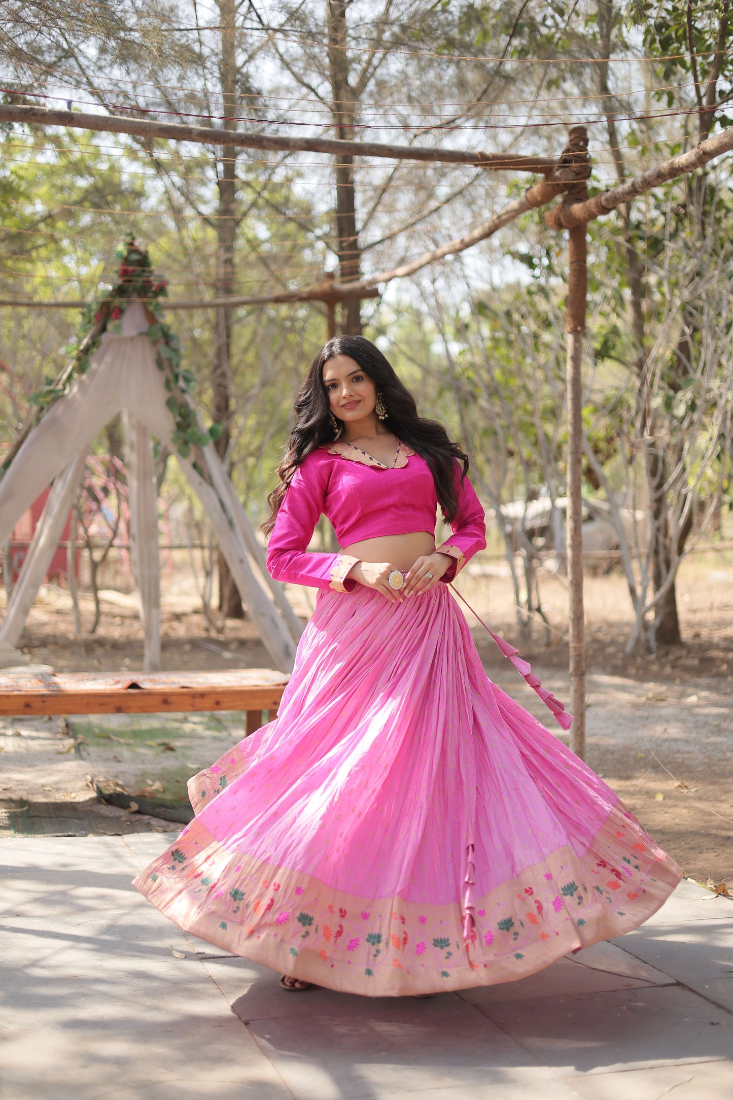 Dayble Viscose Kalamkari Lehenga Choli with Designer Blouse 