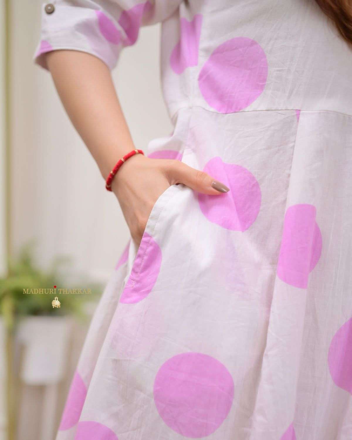 Women's Cotton Floral Printed 3/4 quarter sleeve A-Line printed kurti