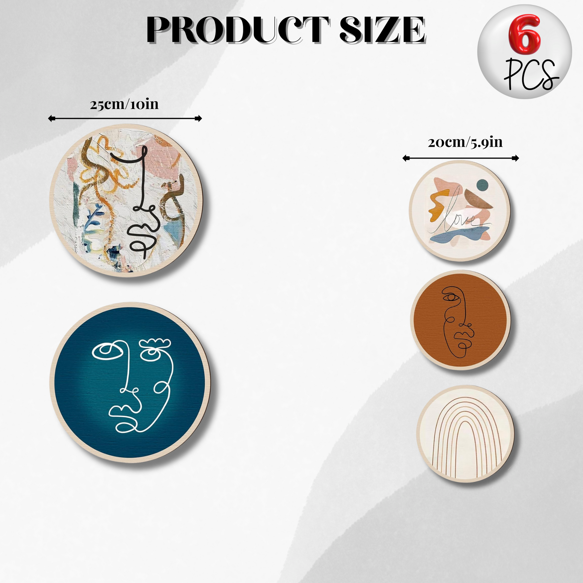 5 PCS Circle Wall Painting