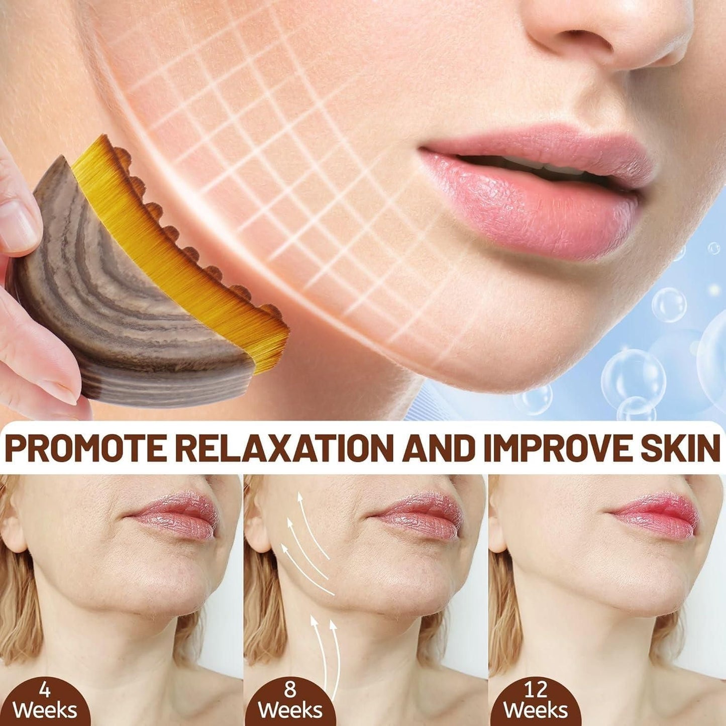 Lymphatic Contour Face Brush - Facial Massager for Jawline, Chin & Neck