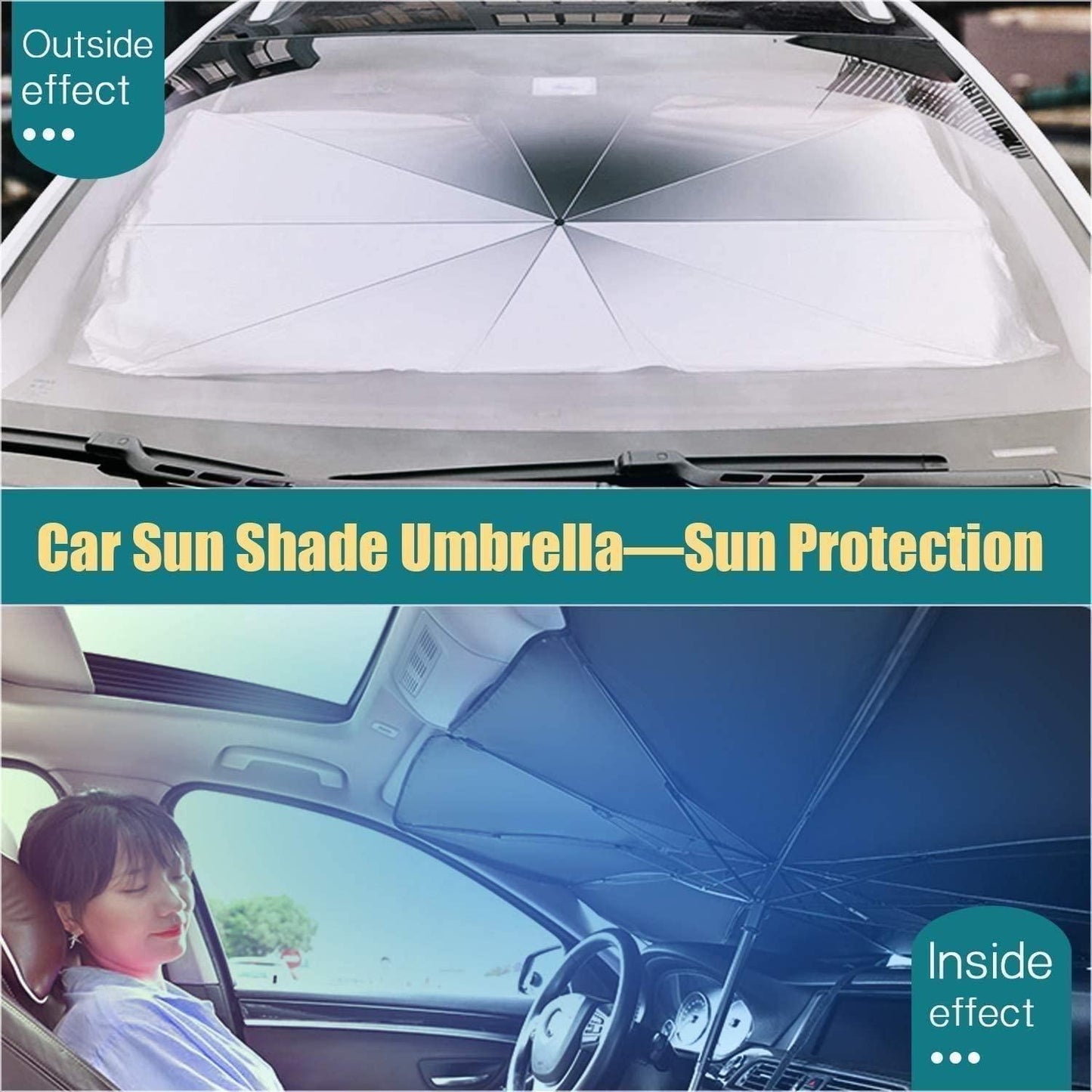 Foldable Car Windshield Sun Shade Umbrella | UV Heat Protection | BuyDirectly.in