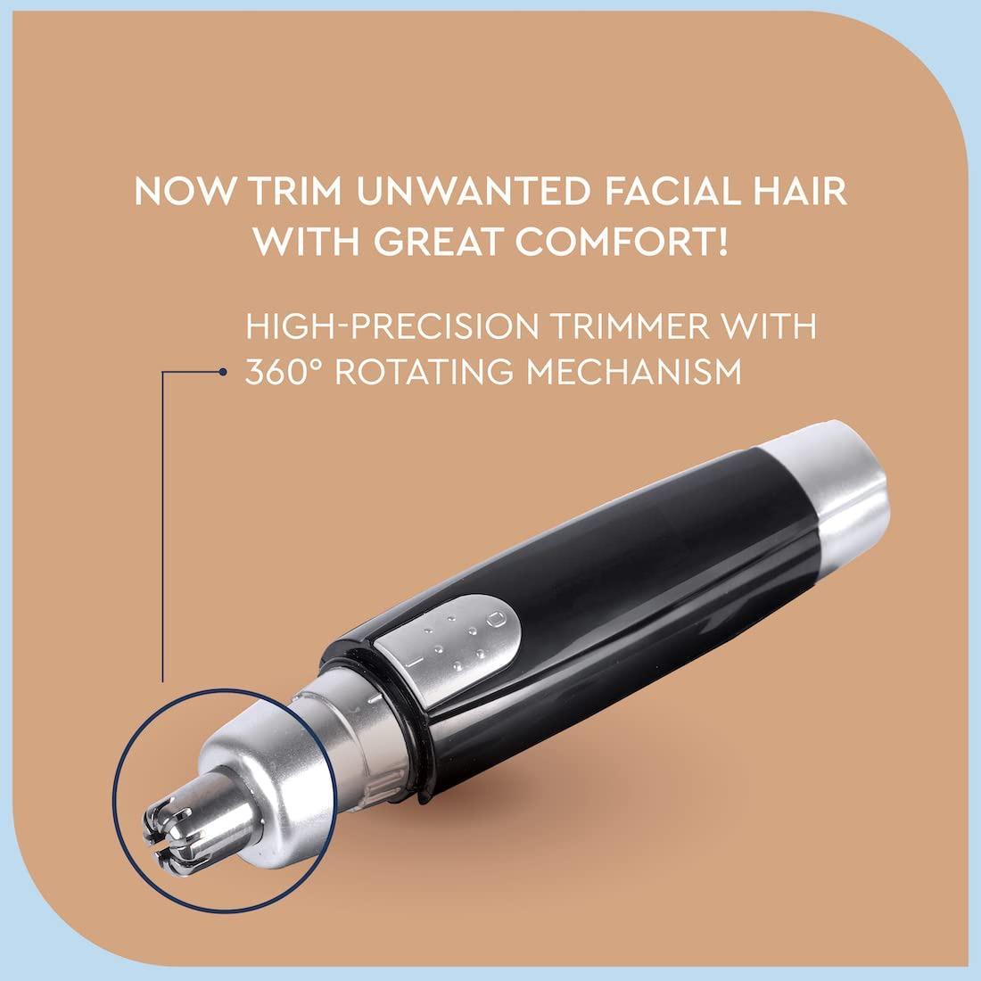 Portable nose hair trimmer