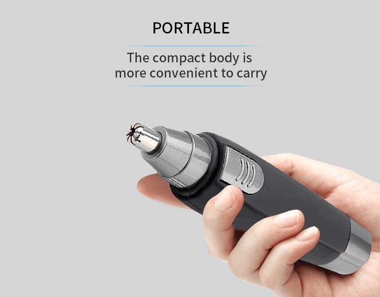 Portable nose hair trimmer
