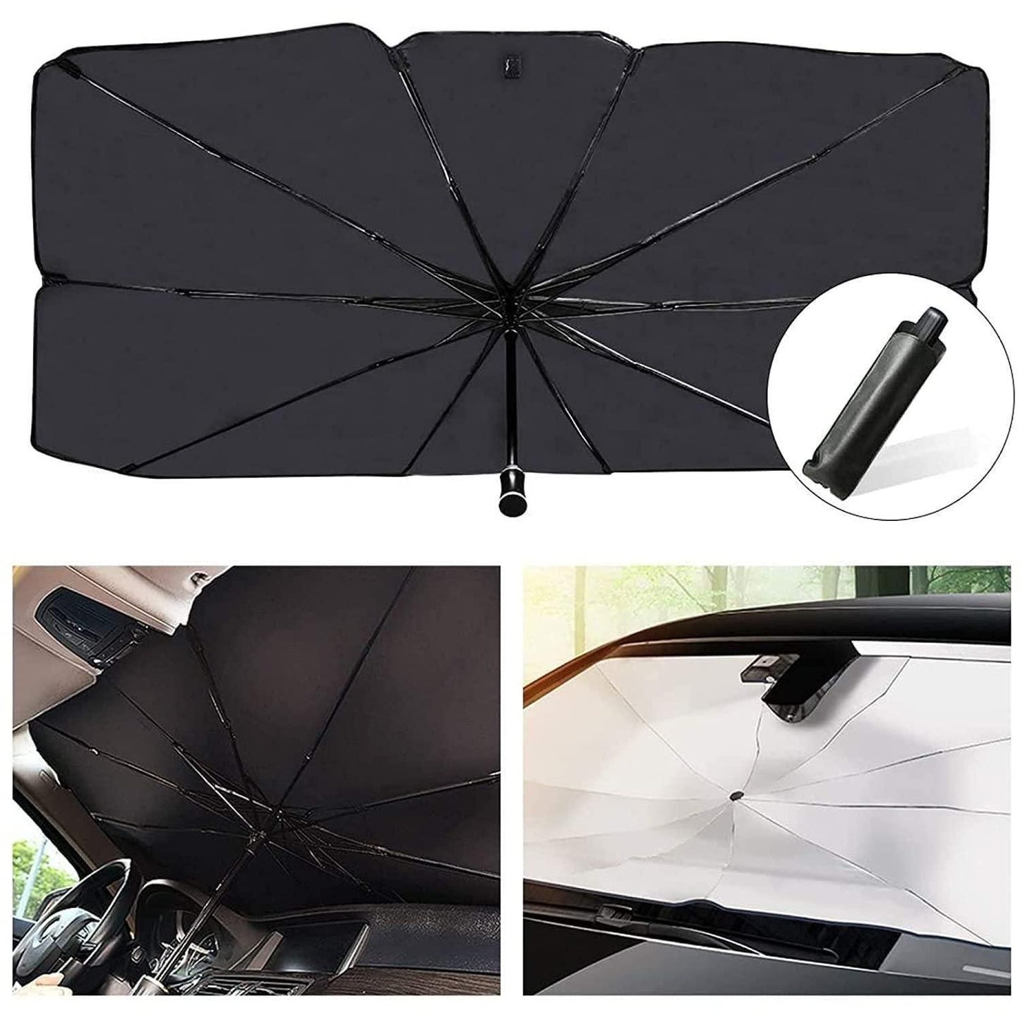 Foldable Car Windshield Sun Shade Umbrella | UV Heat Protection | BuyDirectly.in