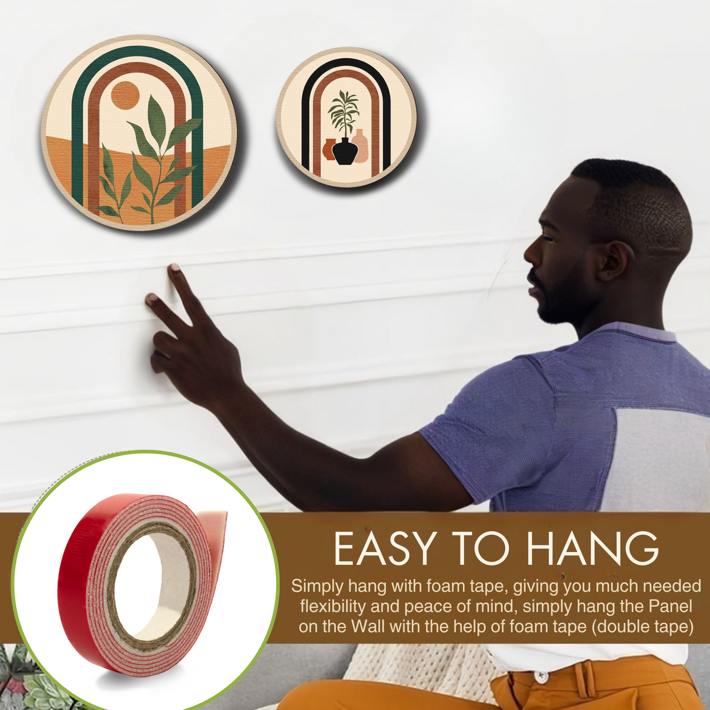 5 PCS Circle Wall Painting