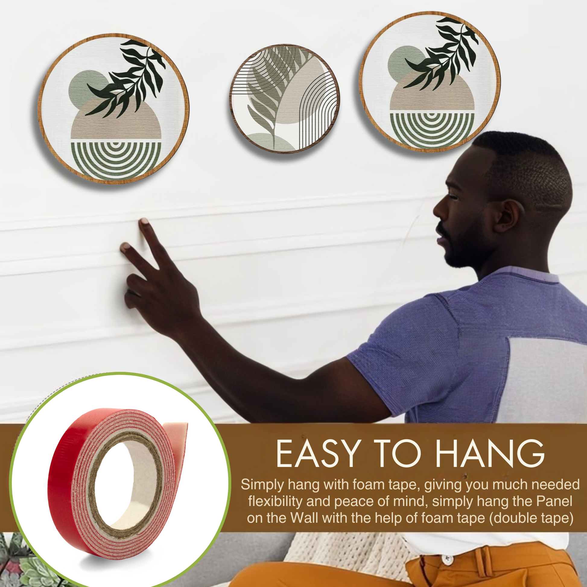 5 PCS Circle Wall Painting