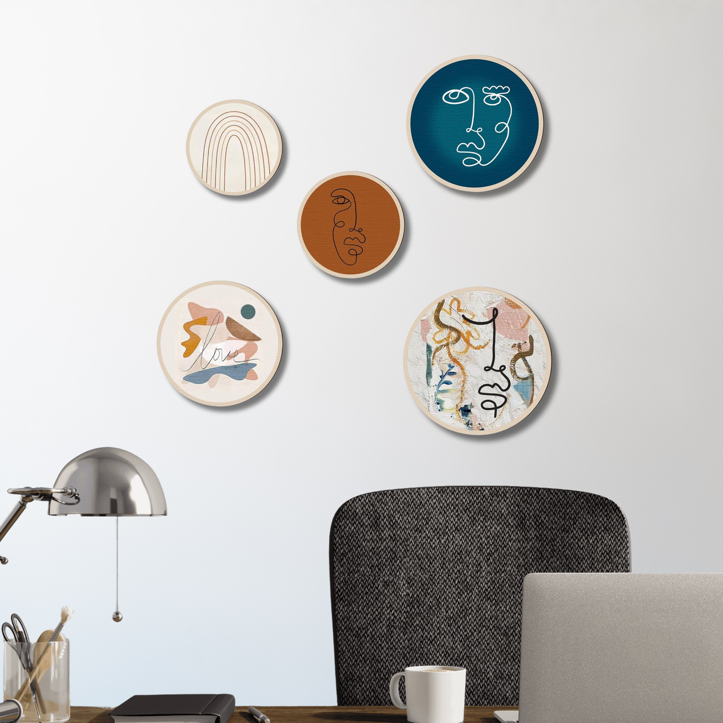 5 PCS Circle Wall Painting
