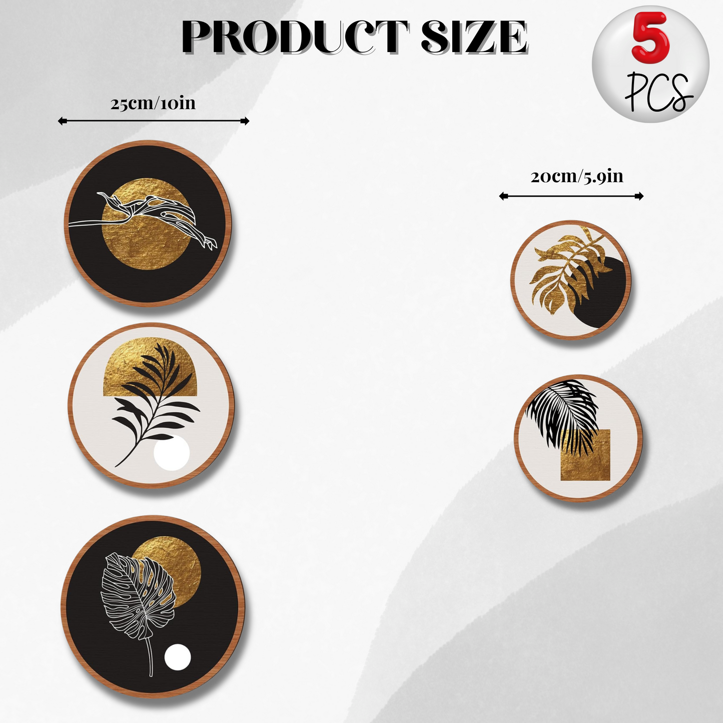 5 PCS Circle Wall Painting