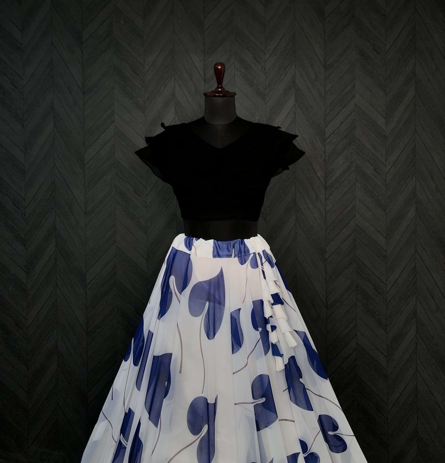 Premium Faux Georgette Digital Print Lehenga with Frill Blouse