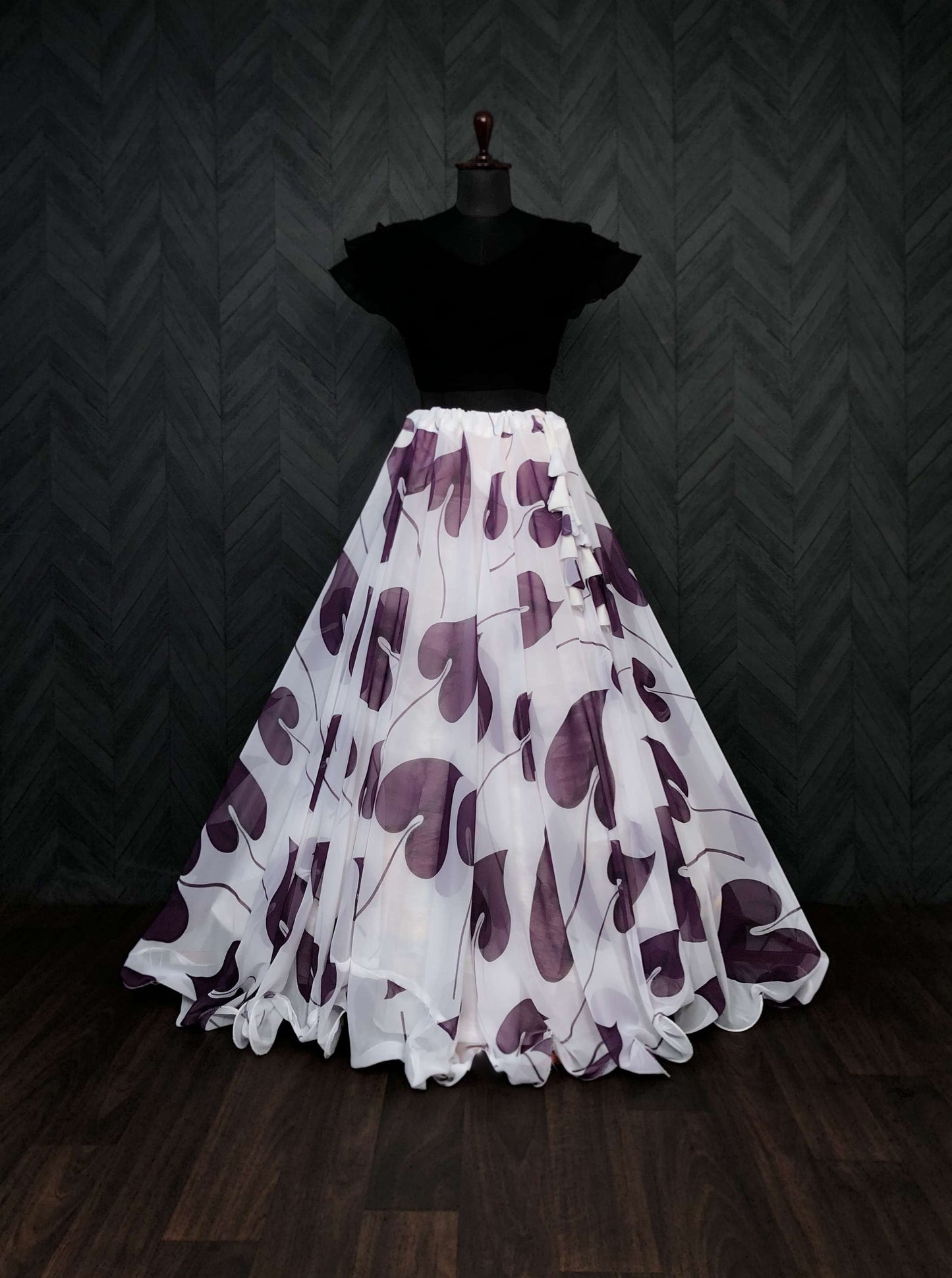 Premium Faux Georgette Digital Print Lehenga with Frill Blouse