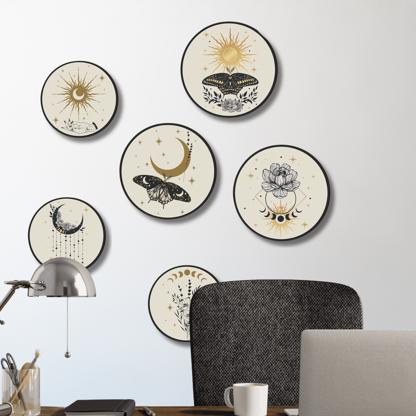 5 PCS Circle Wall Painting