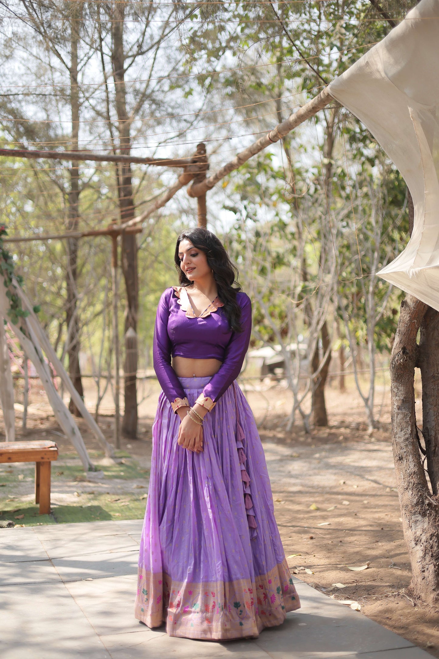 Dayble Viscose Kalamkari Lehenga Choli with Designer Blouse