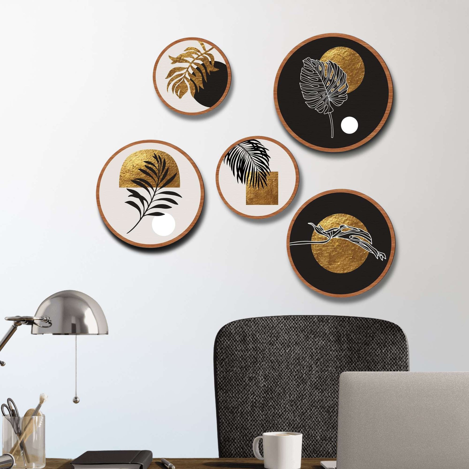 5 PCS Circle Wall Painting