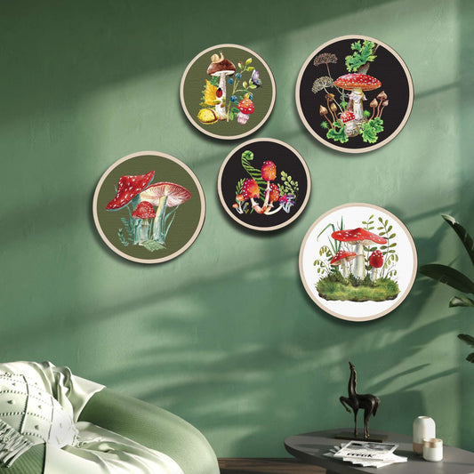 5 PCS Circle Wall Painting