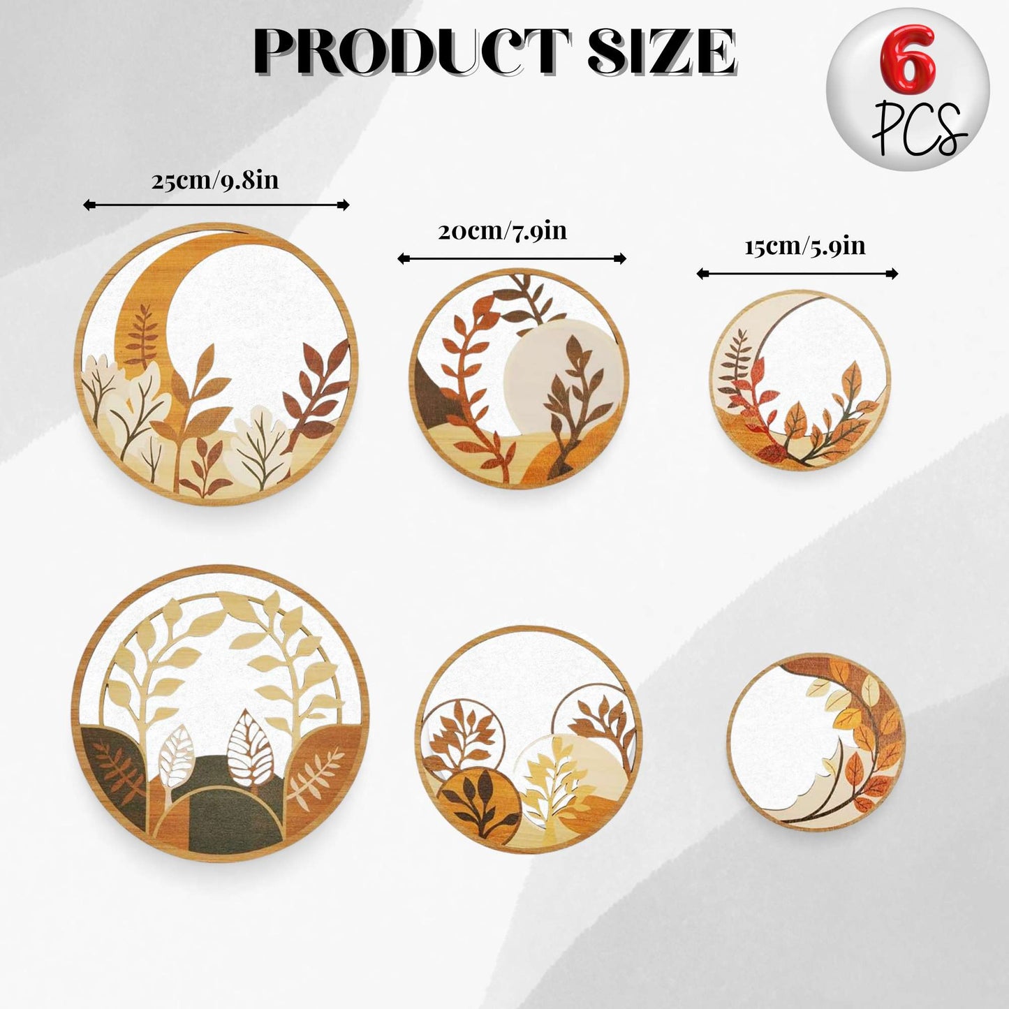 5 PCS Circle Wall Painting