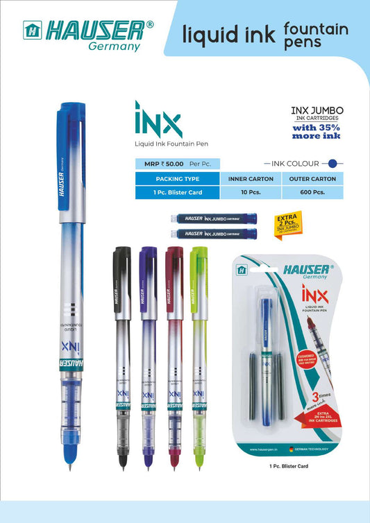 INX Fountain Pen with jumbo cartridge- Pack of 100