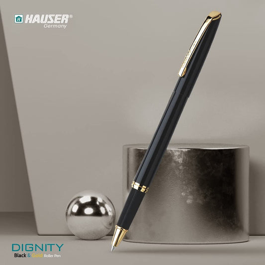 DIGNITY Black & Gold Roller Pen