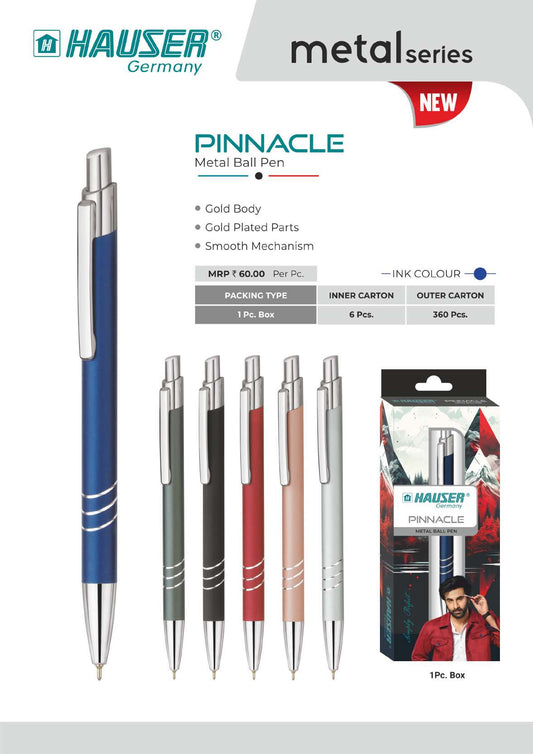 PINNACLE Metal Ball Pen- Pack of 100