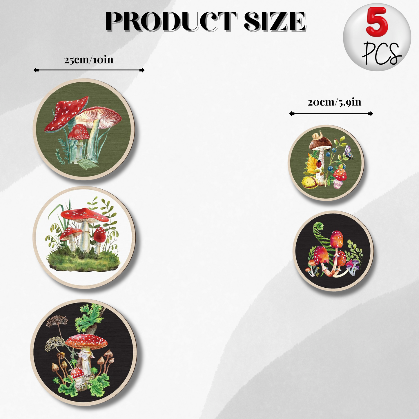 5 PCS Circle Wall Painting