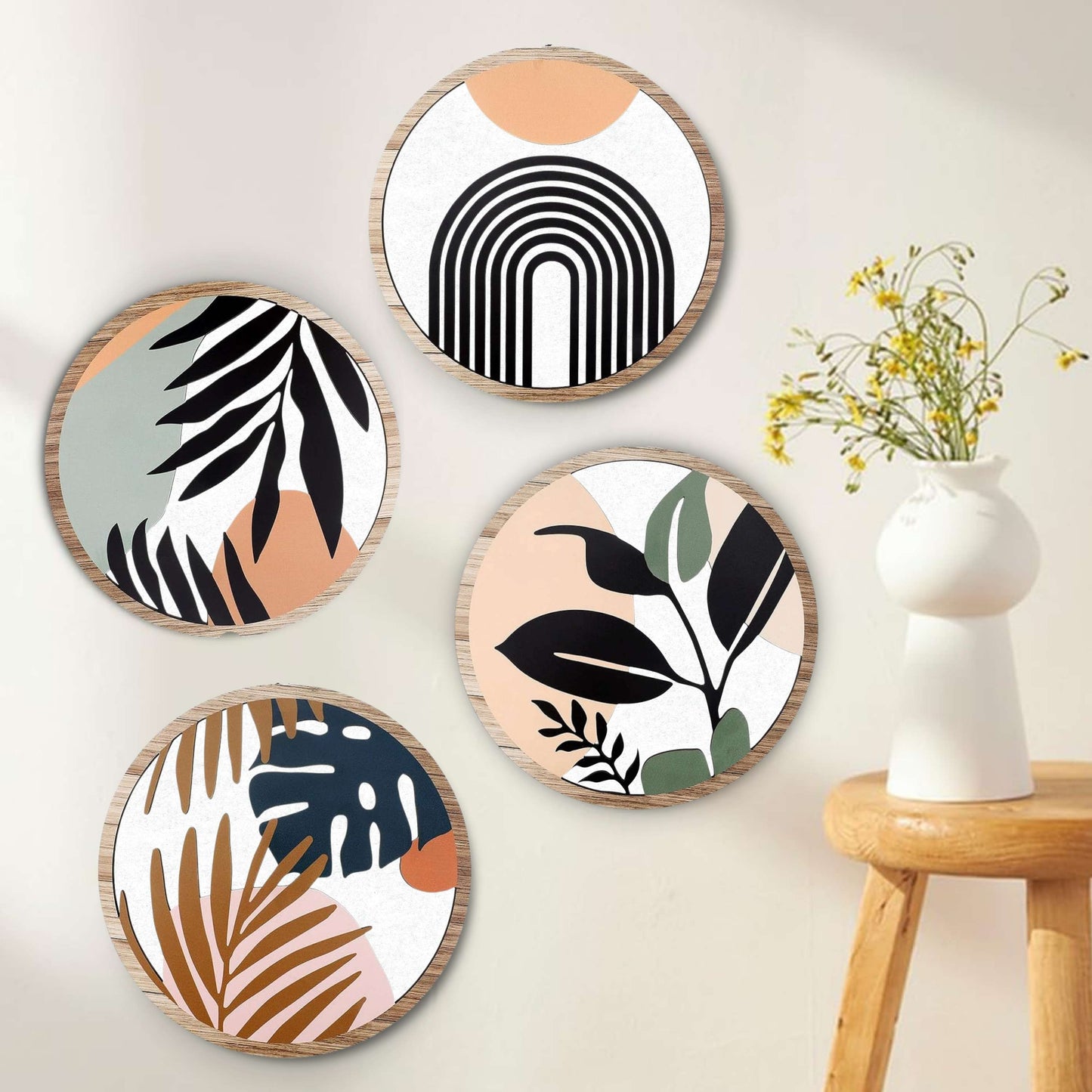 5 PCS Circle Wall Painting