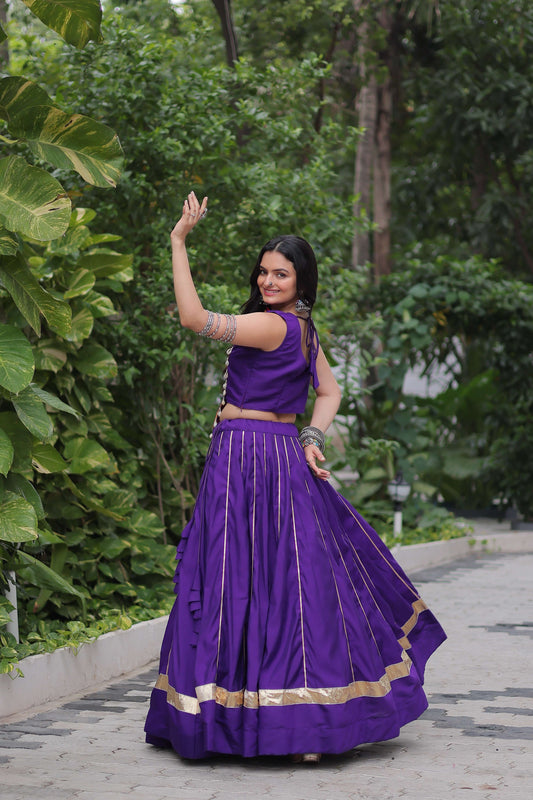 Roman Fabric Mirror & Gota-Patti Navratri Lehenga Choli Set