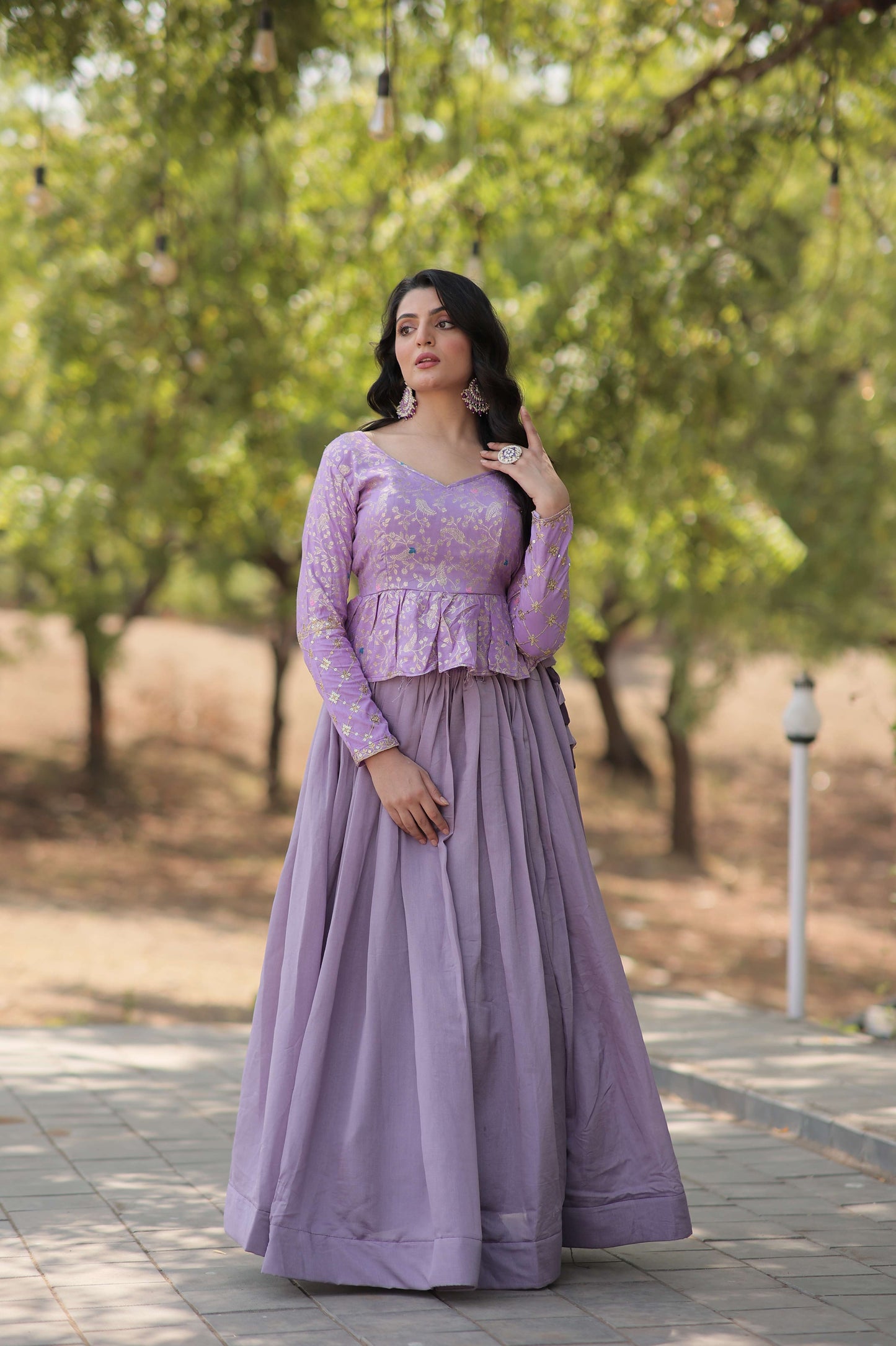 Dayble Viscose Flower Design Lehenga Choli Set