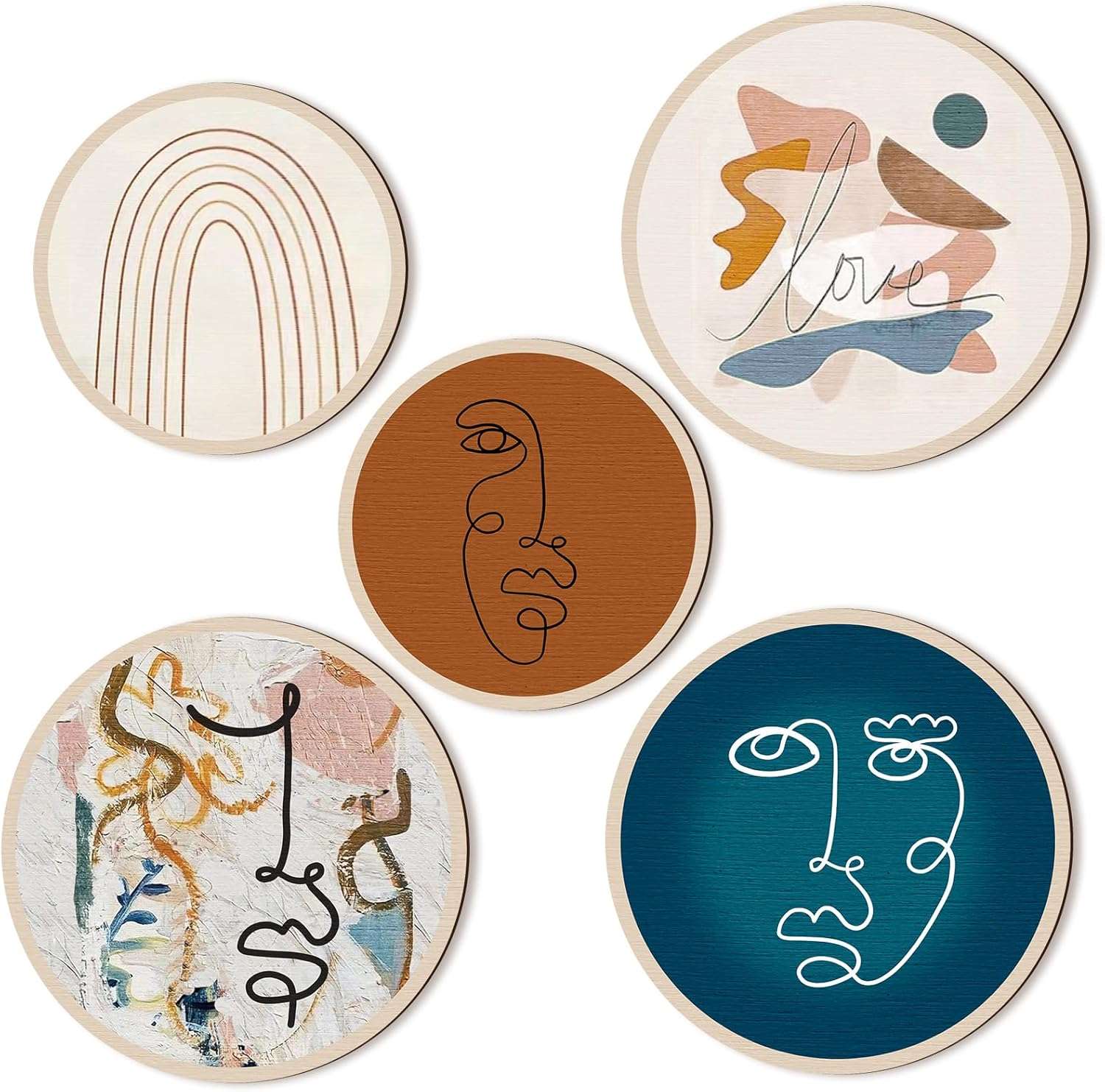 5 PCS Circle Wall Painting