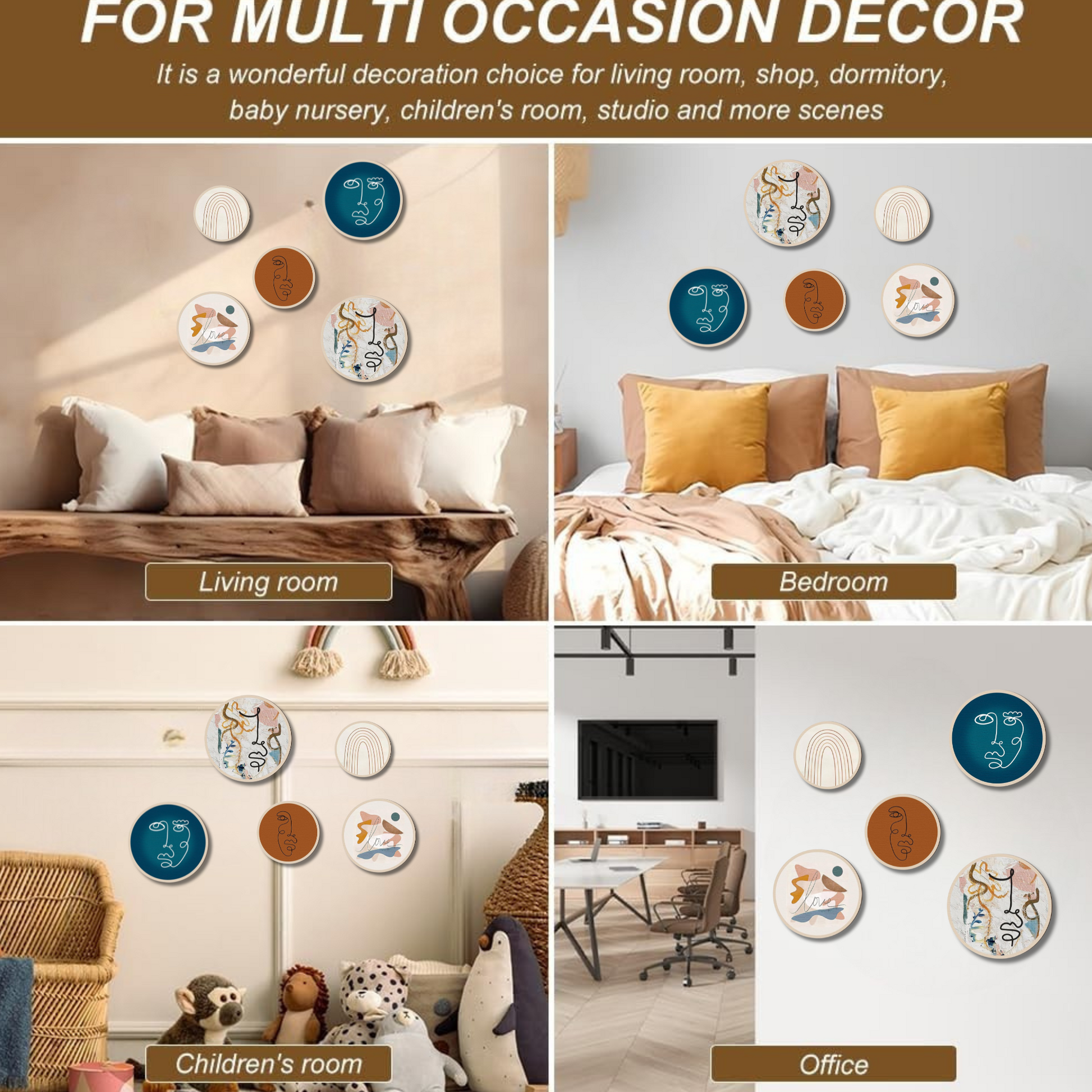 5 PCS Circle Wall Painting