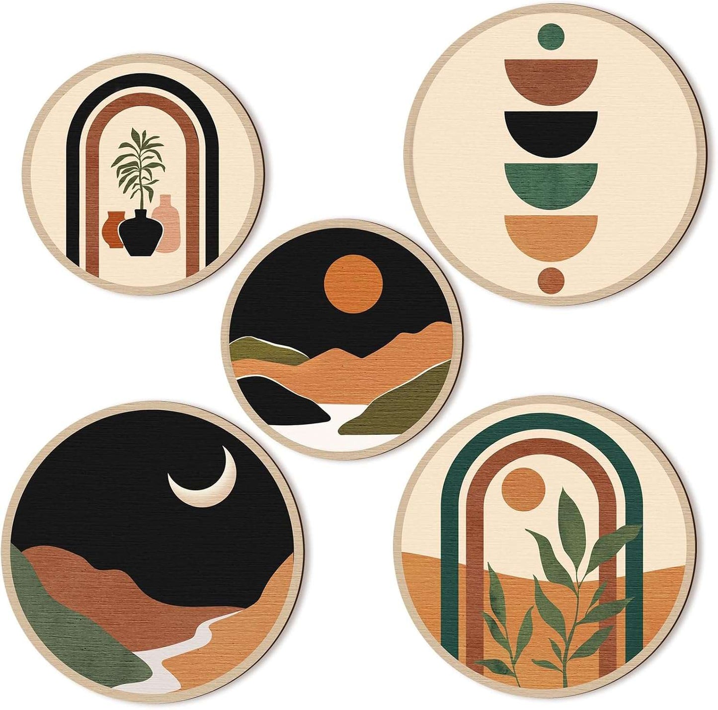 5 PCS Circle Wall Painting