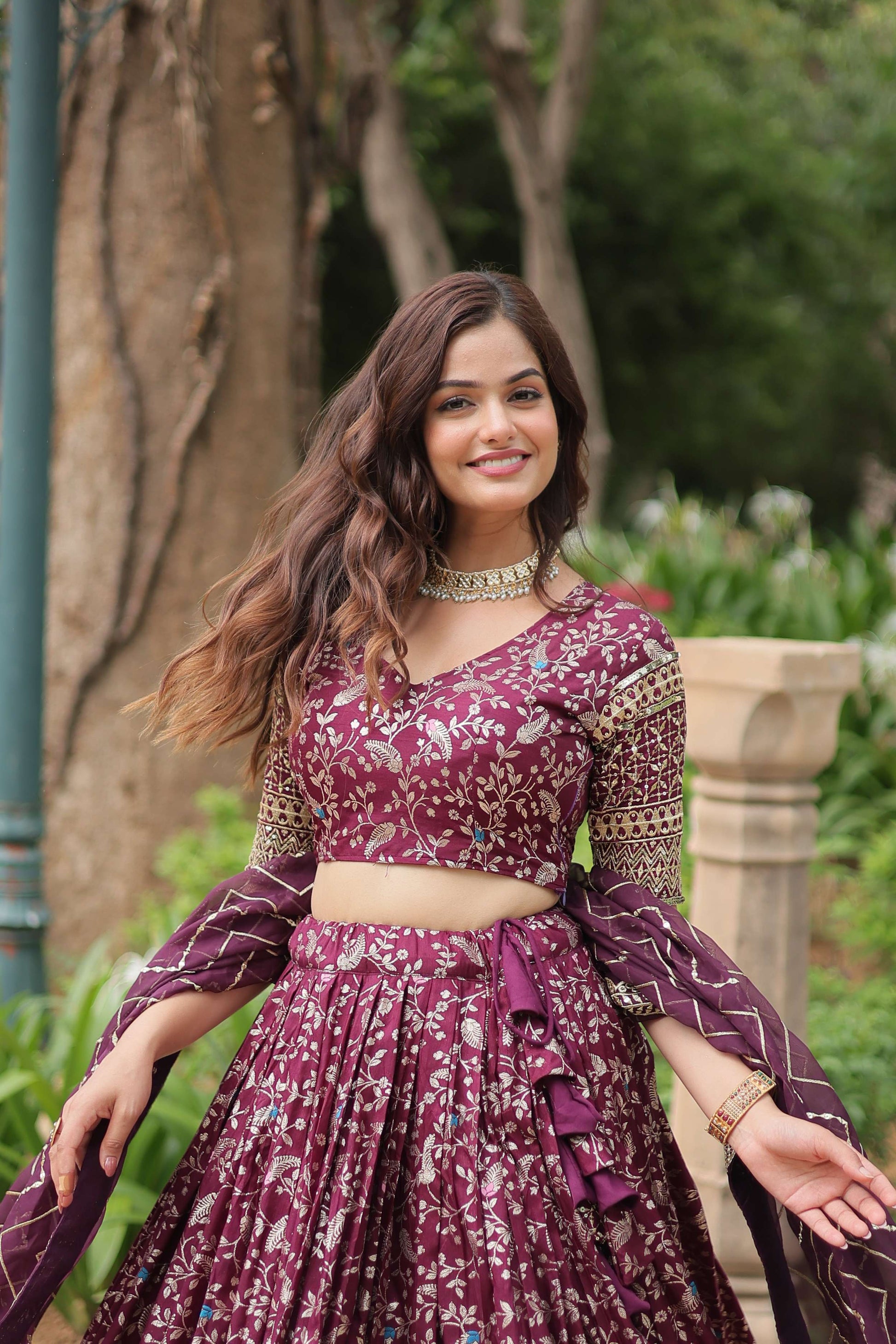 Viscose Dayble Jequard Lehenga Choli Set 