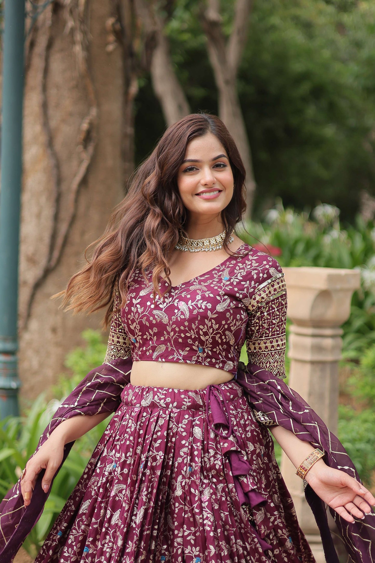 Viscose Dayble Jequard Lehenga Choli Set