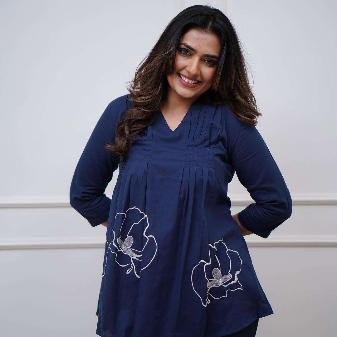 Women's Cotton Embroidered Co-ord Set 2 Piece Top Bottom Set