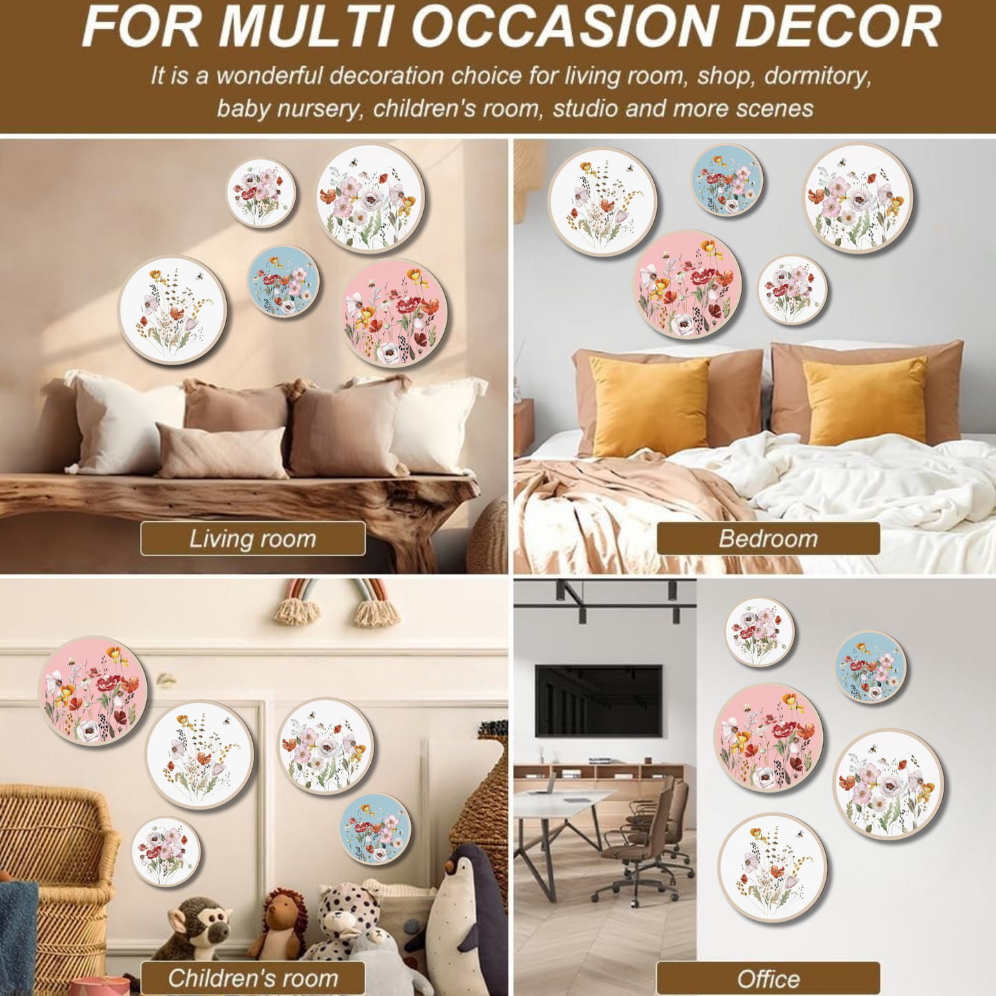 5 PCS Circle Wall Painting
