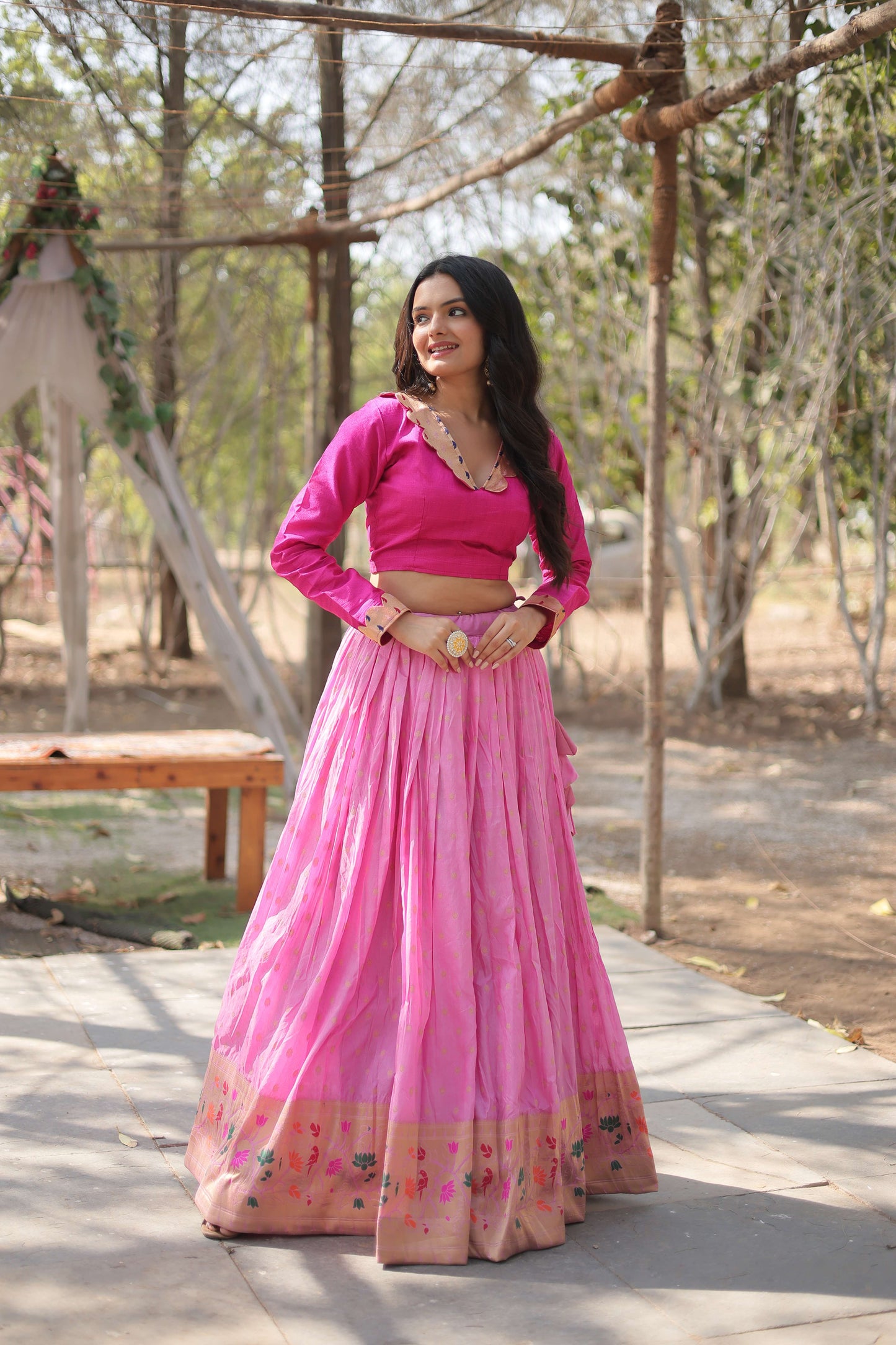 Dayble Viscose Kalamkari Lehenga Choli with Designer Blouse 