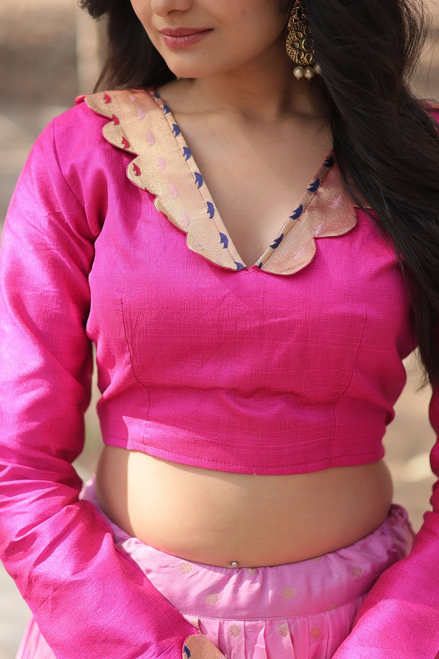 Dayble Viscose Kalamkari Lehenga Choli with Designer Blouse