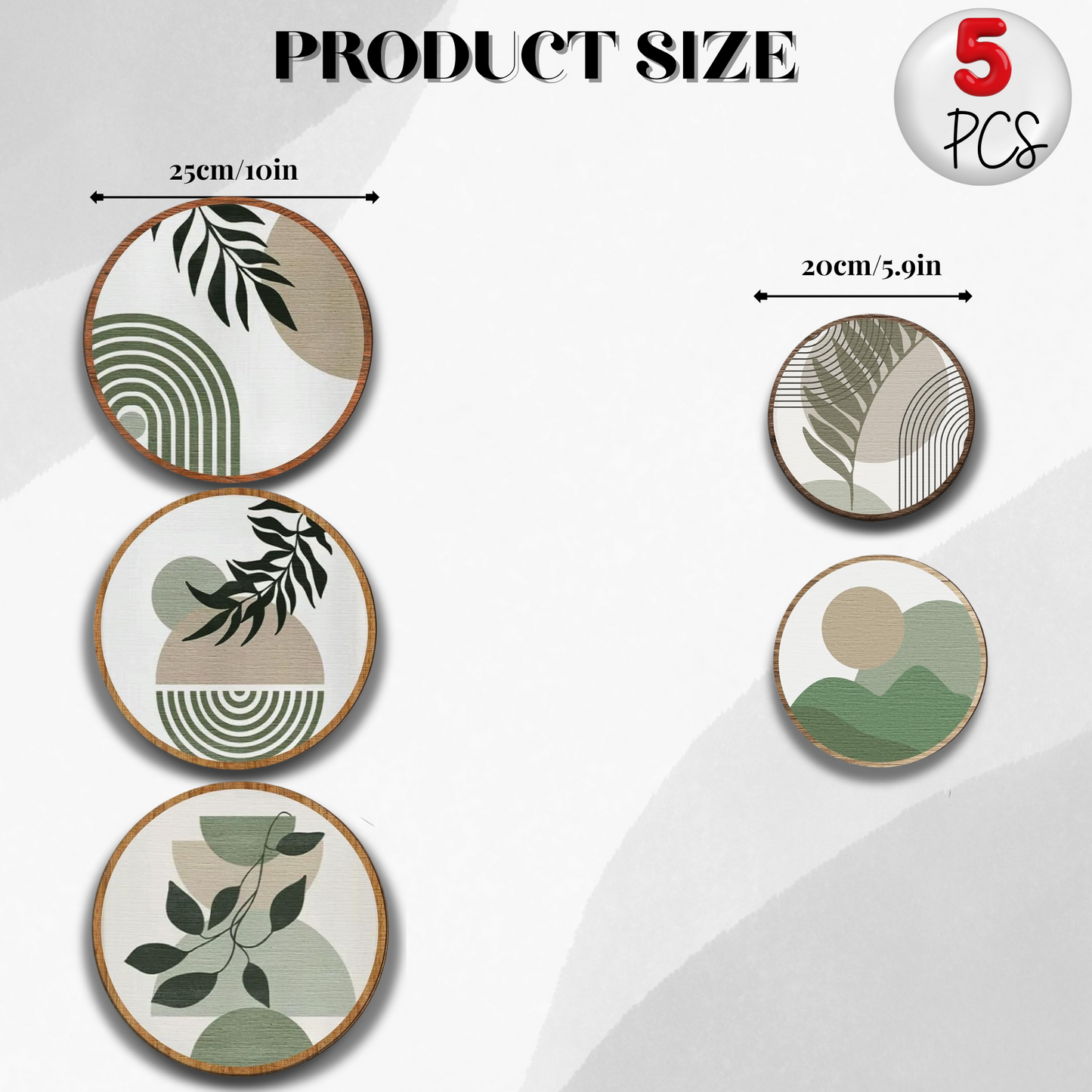 5 PCS Circle Wall Painting