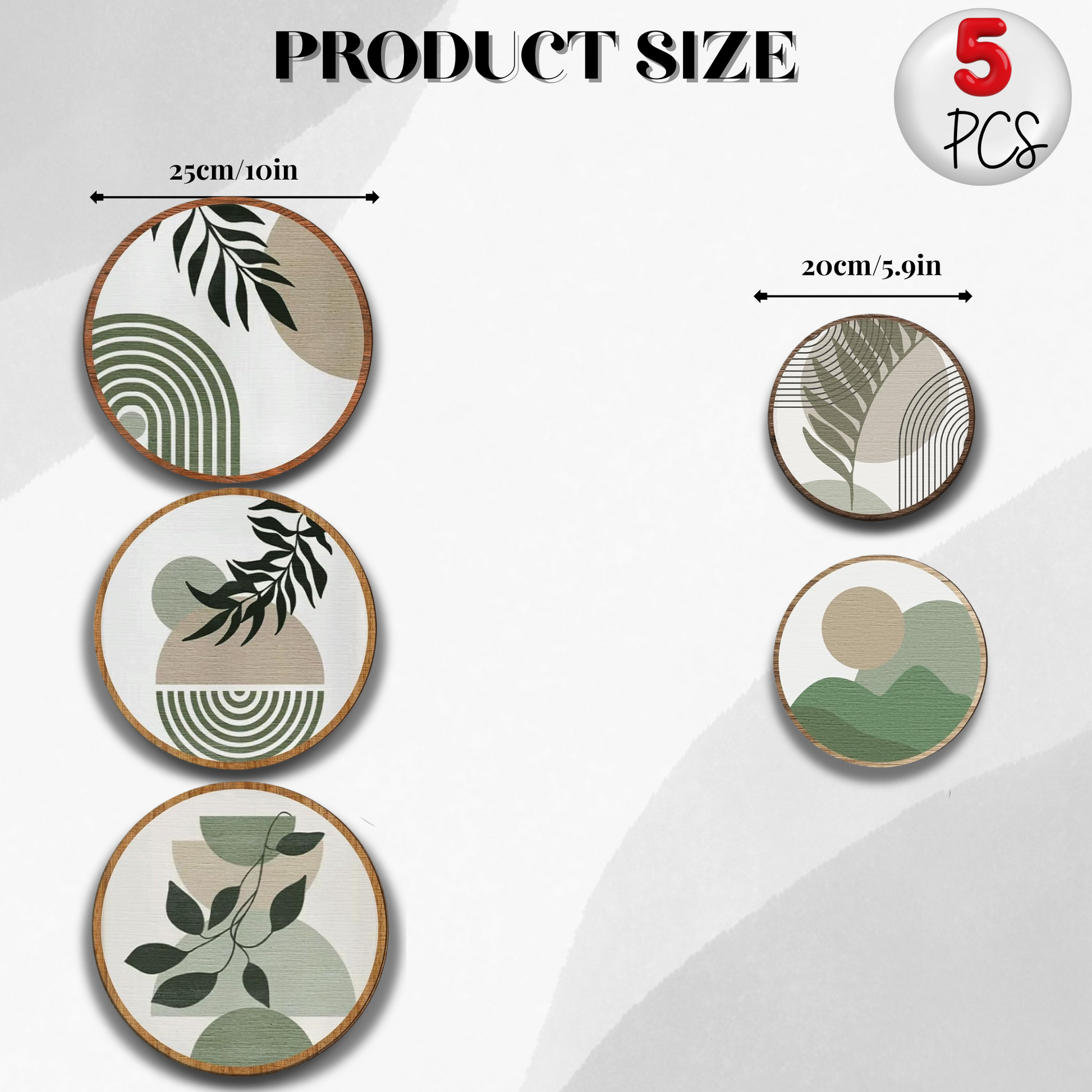 5 PCS Circle Wall Painting