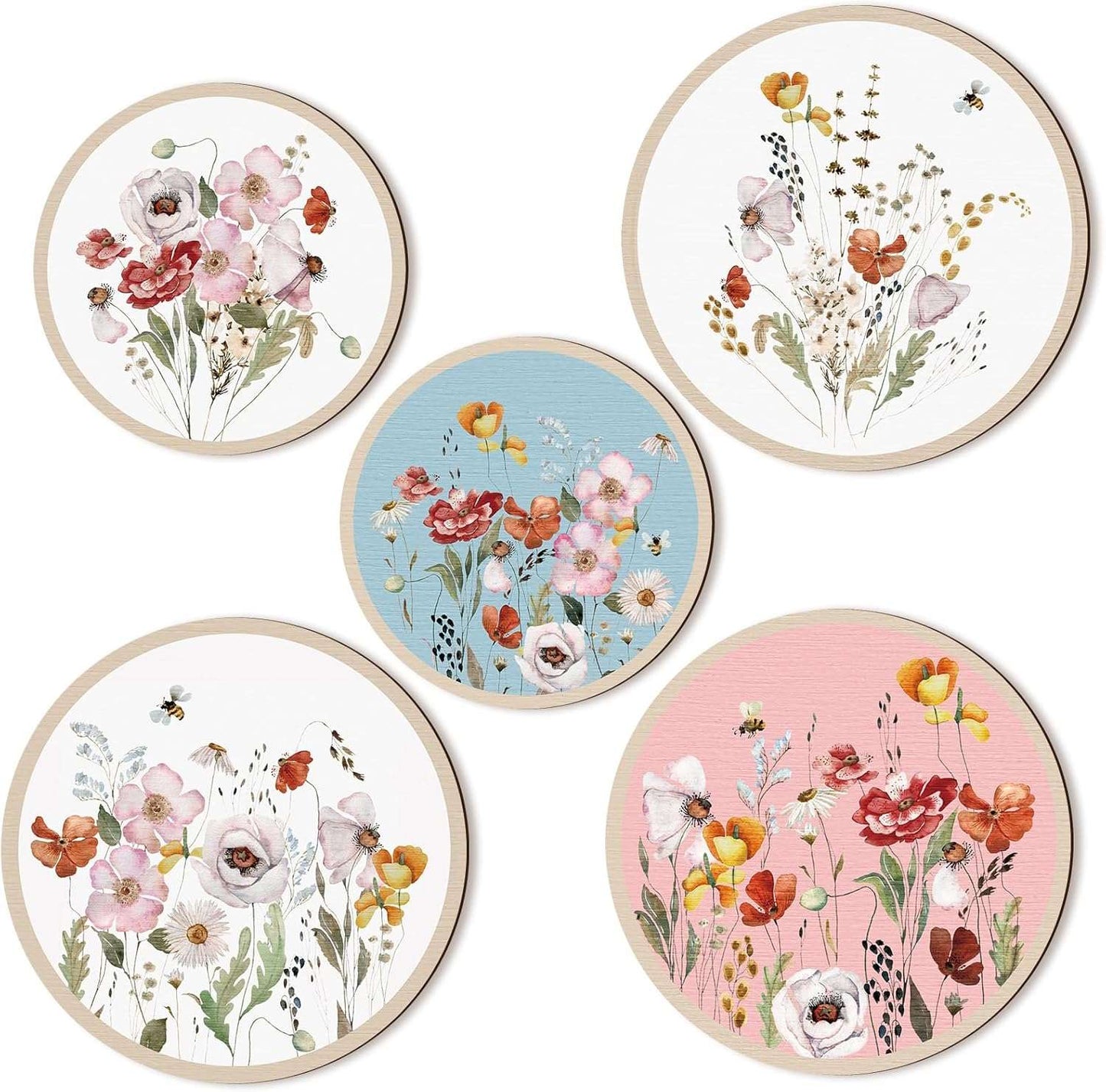 5 PCS Circle Wall Painting